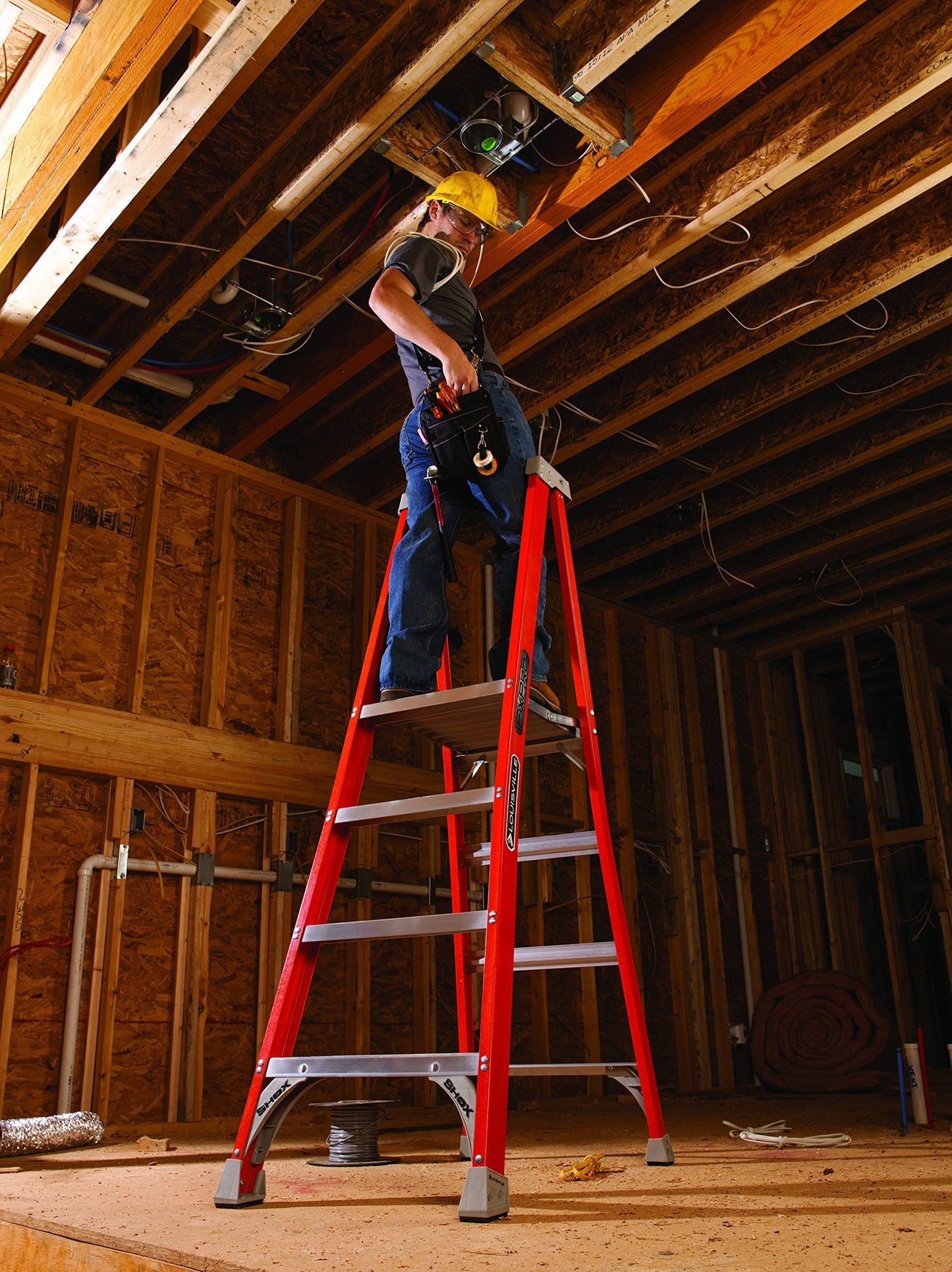 Louisville Ladder 12-Foot Fiberglass Platform Step Ladder, 300-Pound Load Capacity, Type IA, FXP1712