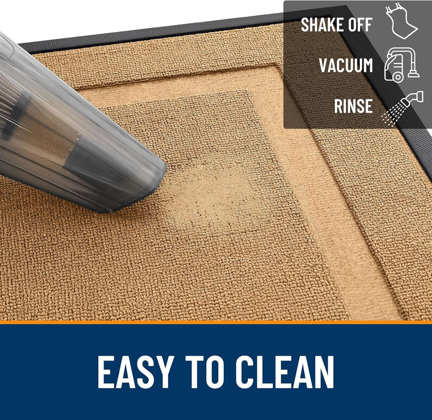 OLANLY Waterproof Front Door Mat - All-Weather Indoor/Outdoor Doormat, Easy Clean, 29.5x17, Butter Yellow