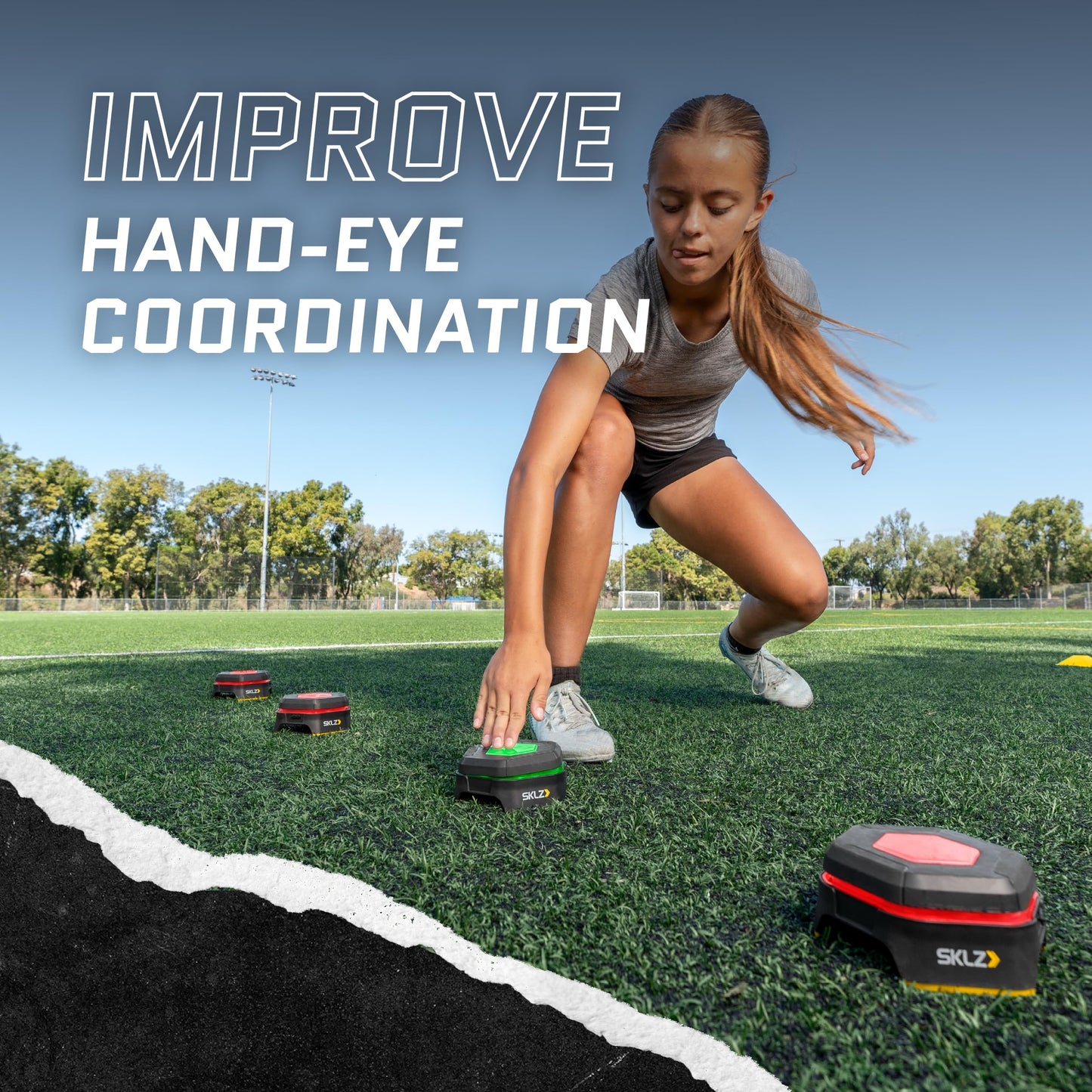 SKLZ Reactive Flash LED Training Pods – Reaction Time, Agility, and Cognitive Training Tool with 4 Games – Multi-Directional Activation, Durable Design for Speed and Hand-Eye Coordination