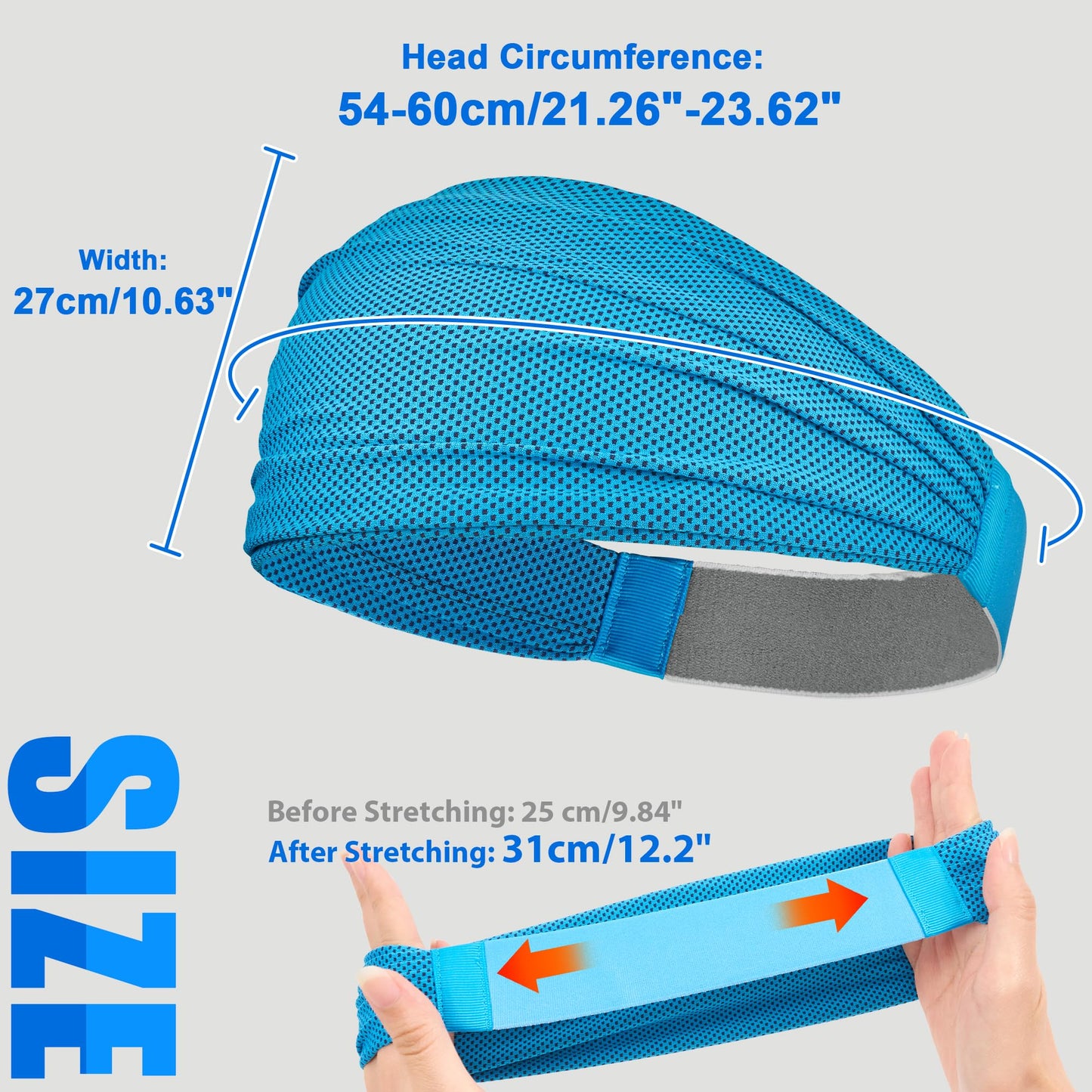 Sukeen Wide Headbands for Women, Instant Cooling Elastic Non-Slip Workout Headbands, Moisture-Wicking Sports Sweatbands for Gym, Yoga, Running, Fitness, 4 Pack, Blue/Macaron Pink/Mint Green/Lauva