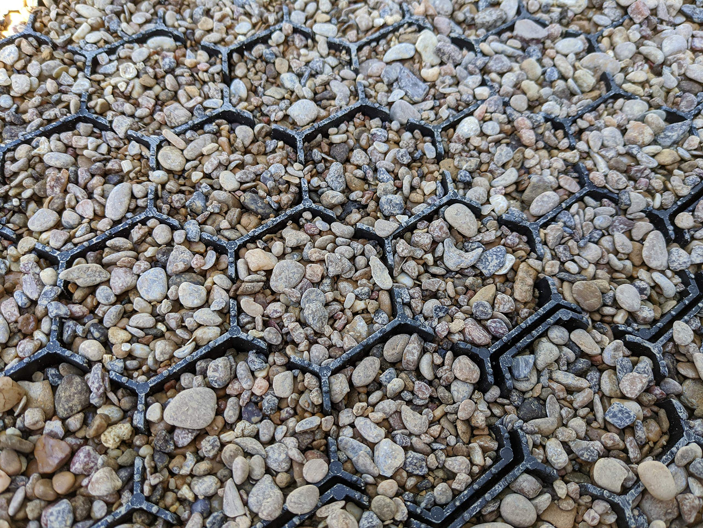 Vodaland Permeable HexPave System - Grass & Gravel Pavers - 100% Recycled PPE Plastic, Handles 27,000 lbs, 1" Depth, 65 s.f / 22 Units