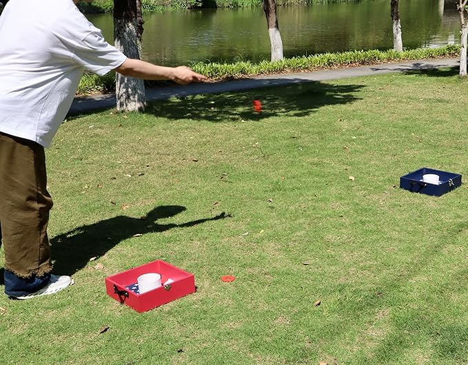 Washer Toss Games Wooden No MDF Includes 8 Washers Reinforced PVC Tube Perfect for Yard Outdoor Games