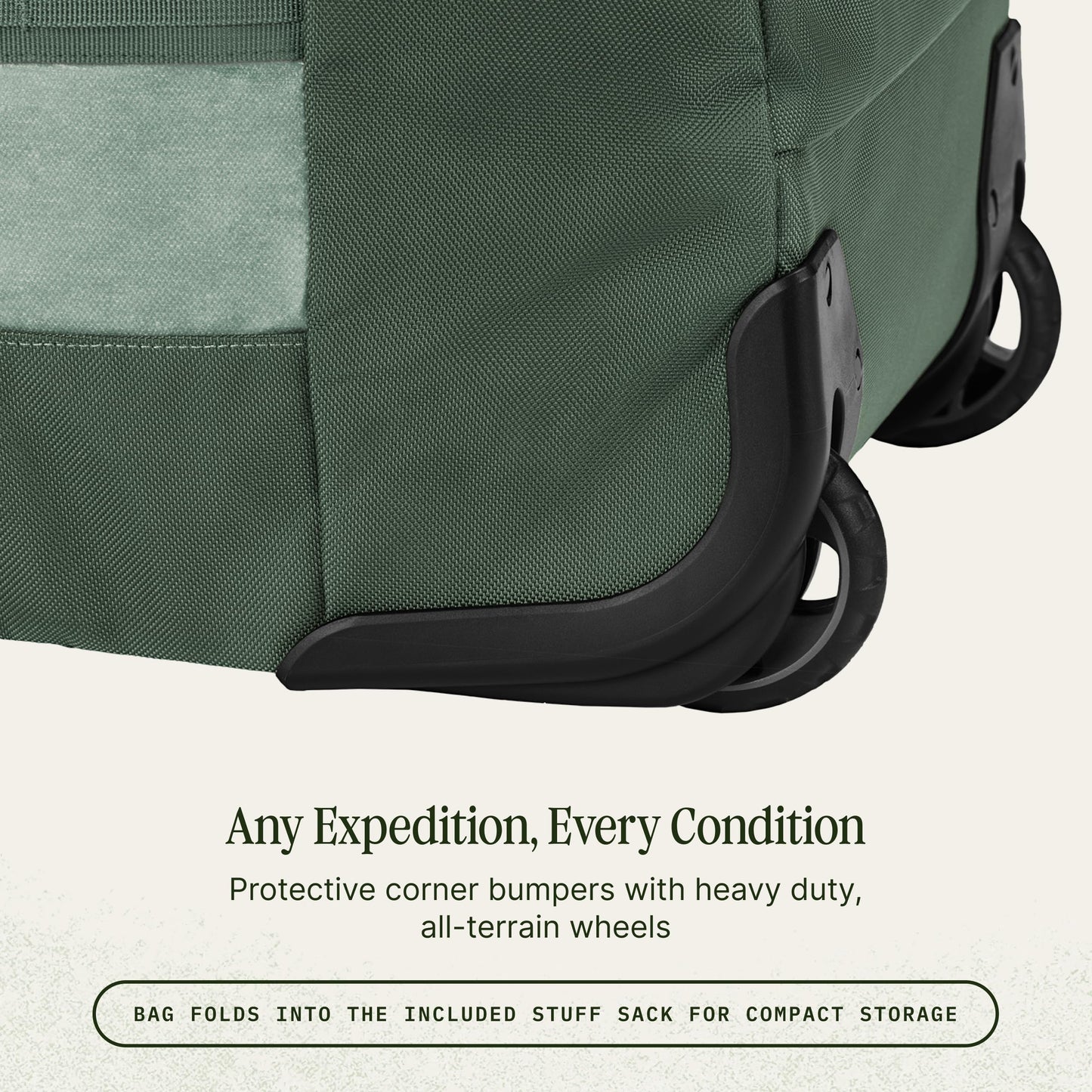 Eagle Creek Cargo Hauler Wheeled Duffel - Durable Duffel Bag for Travel - Easy Access Compartment - Deployable Backpack Straps - Lockable Zipper Opening - Duck Green - 130L