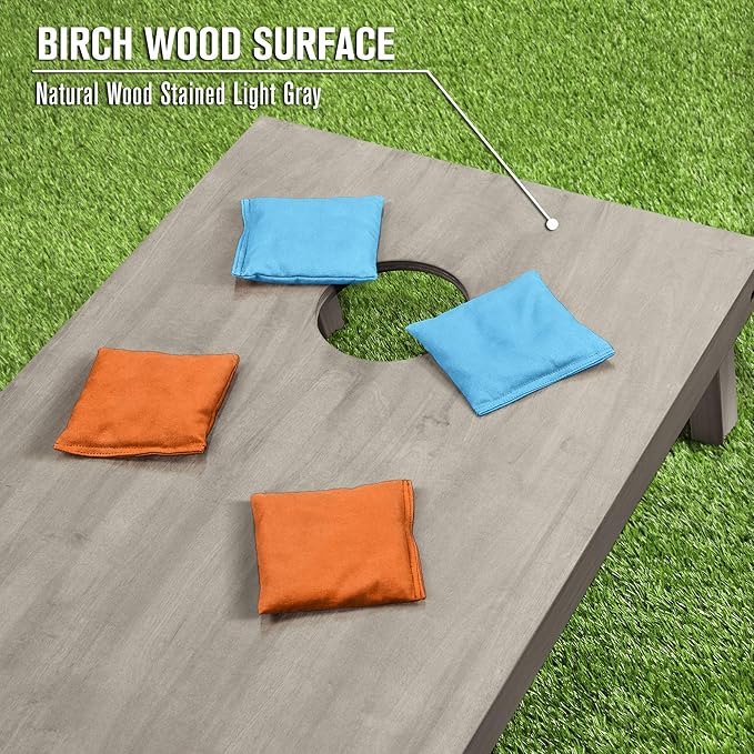 GoSports 4 ft x 2 ft Regulation Size Wooden Cornhole Boards Set - Includes Carrying Case and Bean Bags (Choose Your Colors) Over 100 Color Combinations