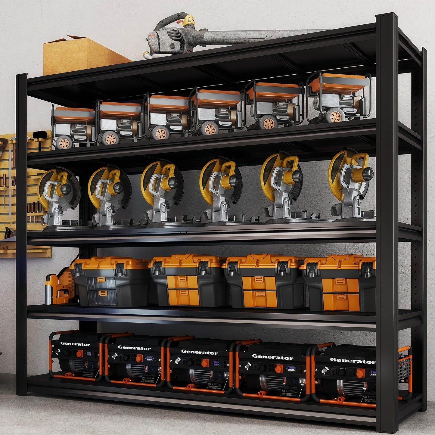 72"H Garage Shelving Heavy Duty Storage Shelves 3500 LBS Adjustable Metal Shelving Uints and Storage for Garage,Warehouse,School,Commercial,Business,62 "W x 24 "D x 72 "H (5T 72*62*24)