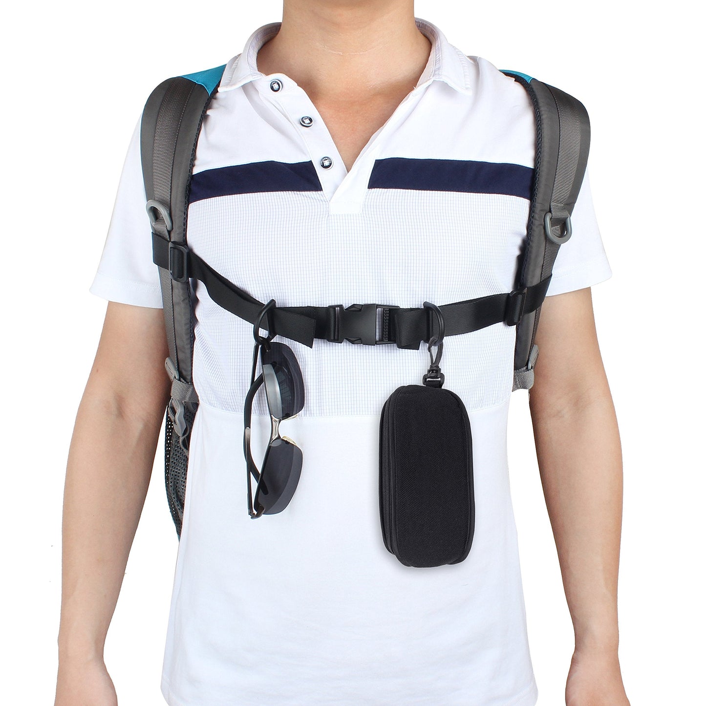 Wisdompro Backpack Chest Strap, Heavy Duty Adjustable Backpack Sternum Strap Chest Belt with Quick Release Buckle for Hiking and Jogging - with Slide Locks (Black)