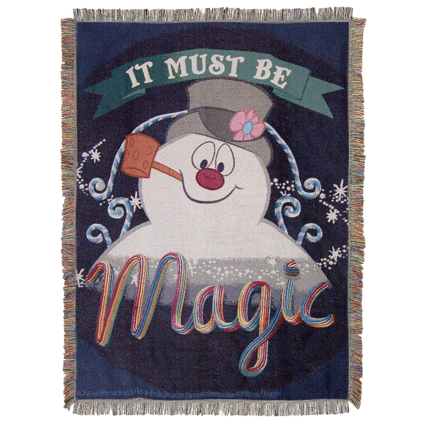 Northwest Frosty the Snowman,'It's Magic' Woven Tapestry Throw Blanket, 48' x 60', Multi Color