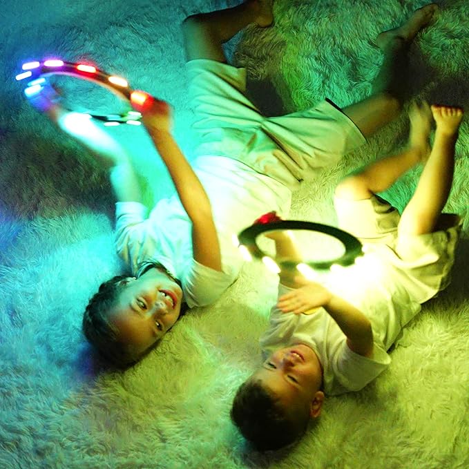 TOSY Flying Ring - 16 Million Color RGB LEDs, Super Bright, Lost Mode, Auto Light Up, Camping Essentials for Kid/Teen/Boy/Girl, Safe, Waterproof, Pool/Beach Games, Lightweight Toy, 2-Pack