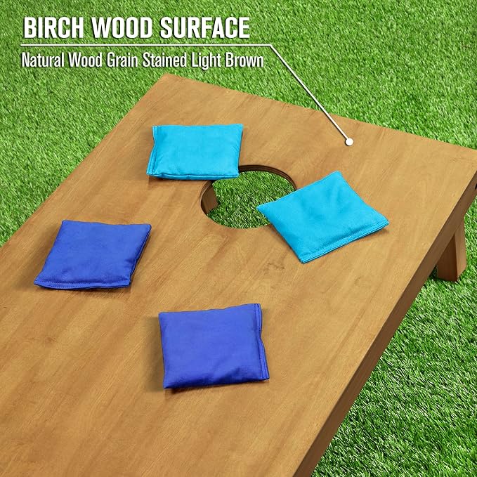GoSports 4 ft x 2 ft Regulation Size Wooden Cornhole Boards Set - Includes Carrying Case - Full Regulation Size Bean Bag Toss Boards