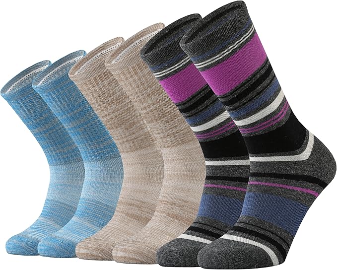 Ortis Ladies' Merino Wool Cushion Crew Socks for Women Outdoor Hiking Hike Trail Lightweight Gifts