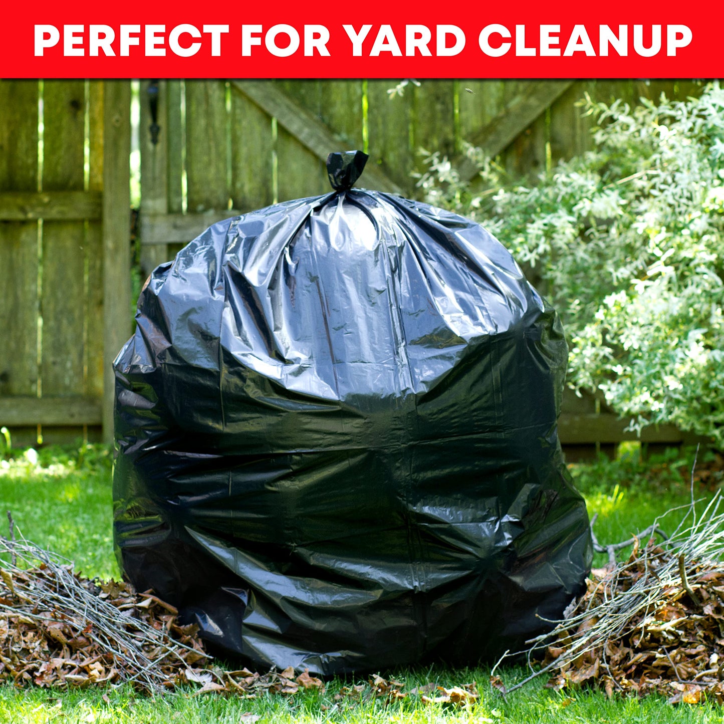 Tasker 95 Gallon Contractor Garbage Bags - 2 Mil Extra Heavy Duty Trash Bags - 96-100 Gallon Trash Can Liners, Industrial Trash Bags with Ties - 25 Count