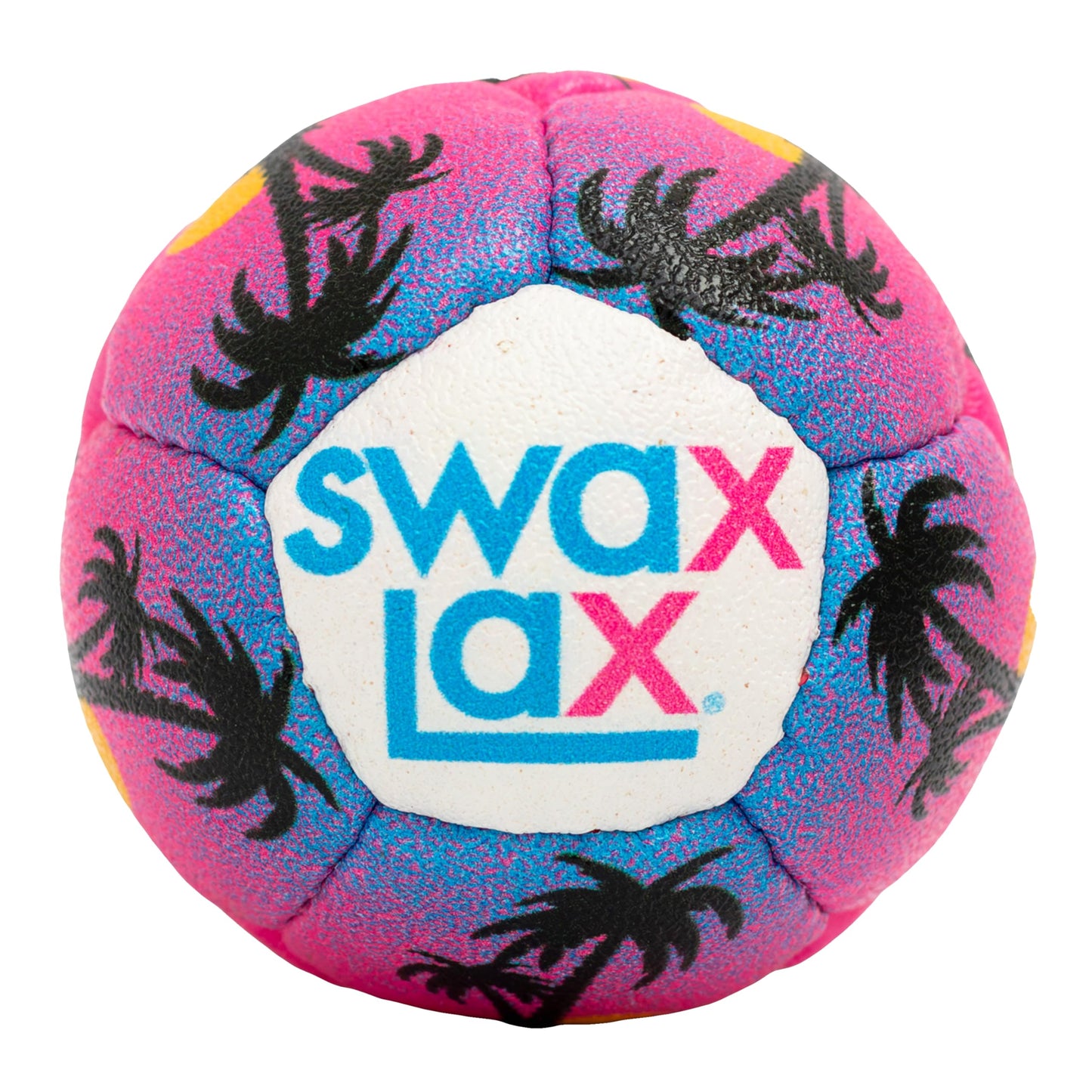 SWAX LAX Lacrosse Balls - Softer for Confidence-Building Practice and Training - Indoor and Outdoor Use - Regulation Size and Weight - Low Bounce and Low Roll (1 Ball, Miami Palm Tree Design)