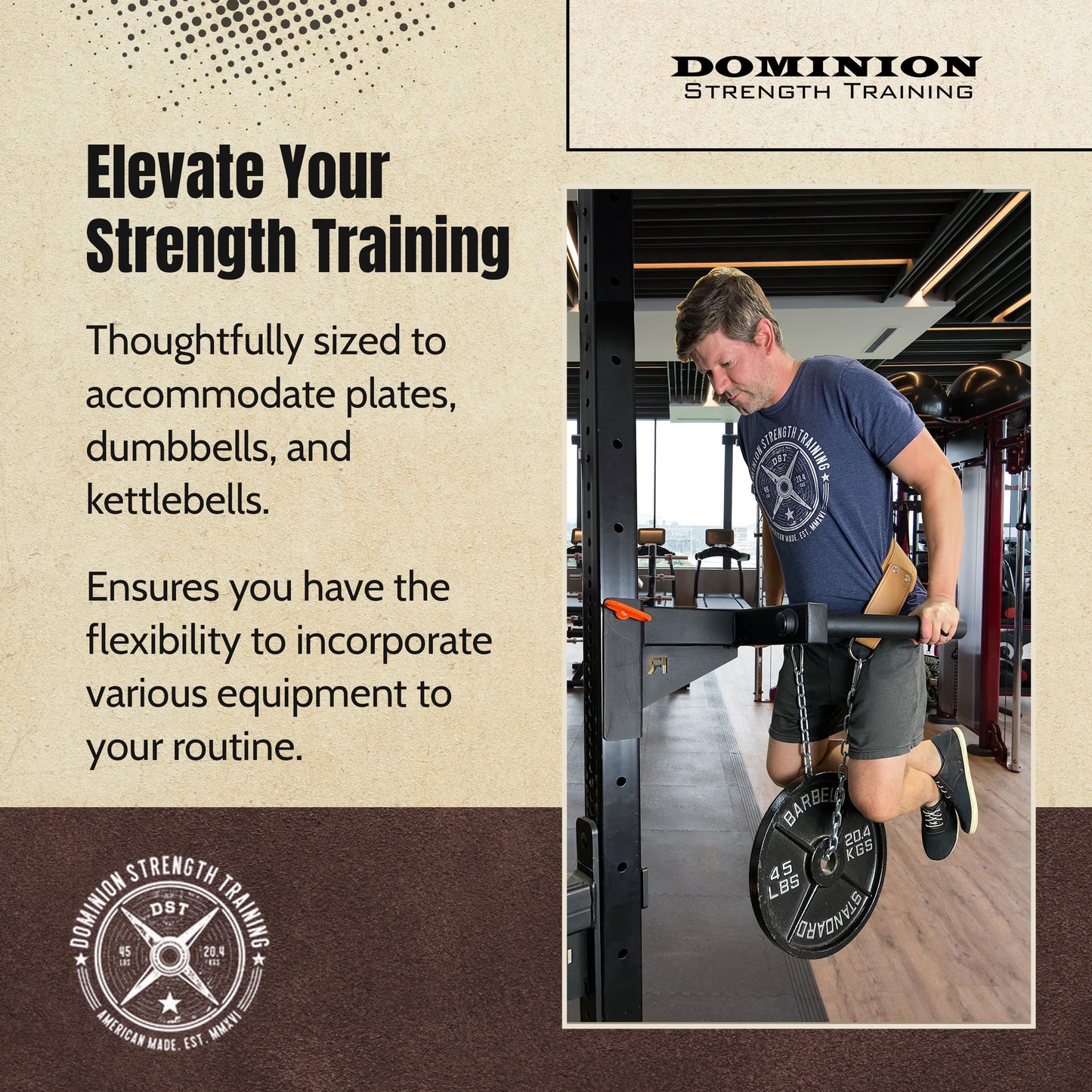 Dominion Strength Training Gray Suede Heavy-Duty Leather Dip Belt with Steel Chain - Ultimate Accessory for Weighted Pullups, Dips, and Progressive Overload (Gray Suede)