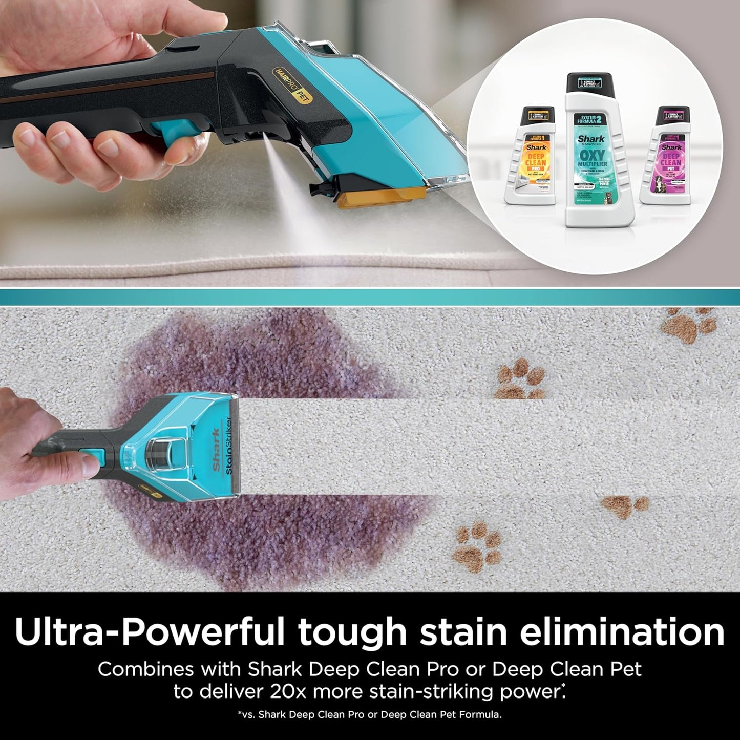 Shark StainStriker OXY Multiplier Formula - 32oz Carpet Cleaner for All Carpets & Upholstery
