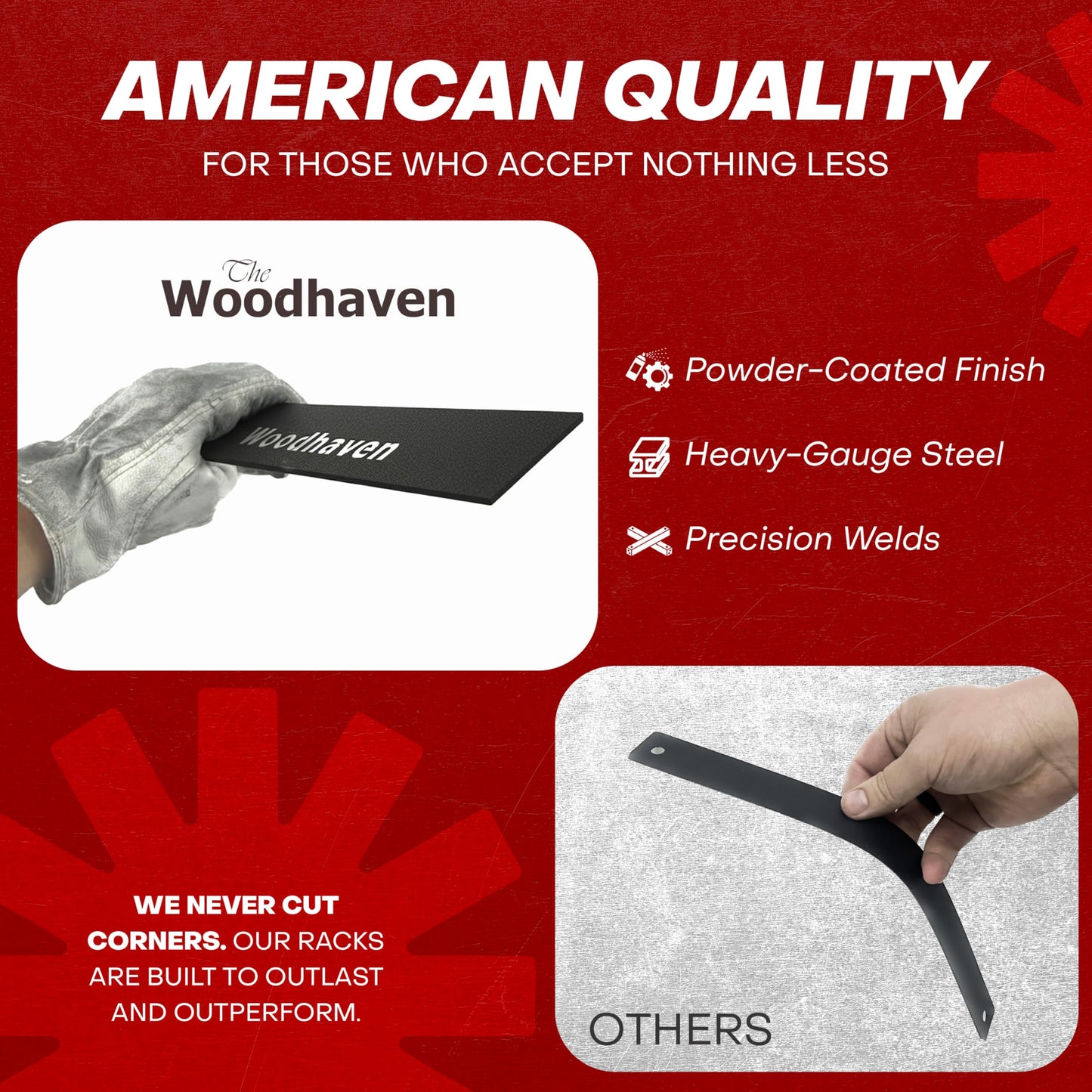 Woodhaven 6 Foot Black - Heavy Duty Made in the USA - Outdoor Cord Firewood Storage Log Rack With Seasoning Cover Set - Metal Firewood Rack With UV-Stable Powder Coat