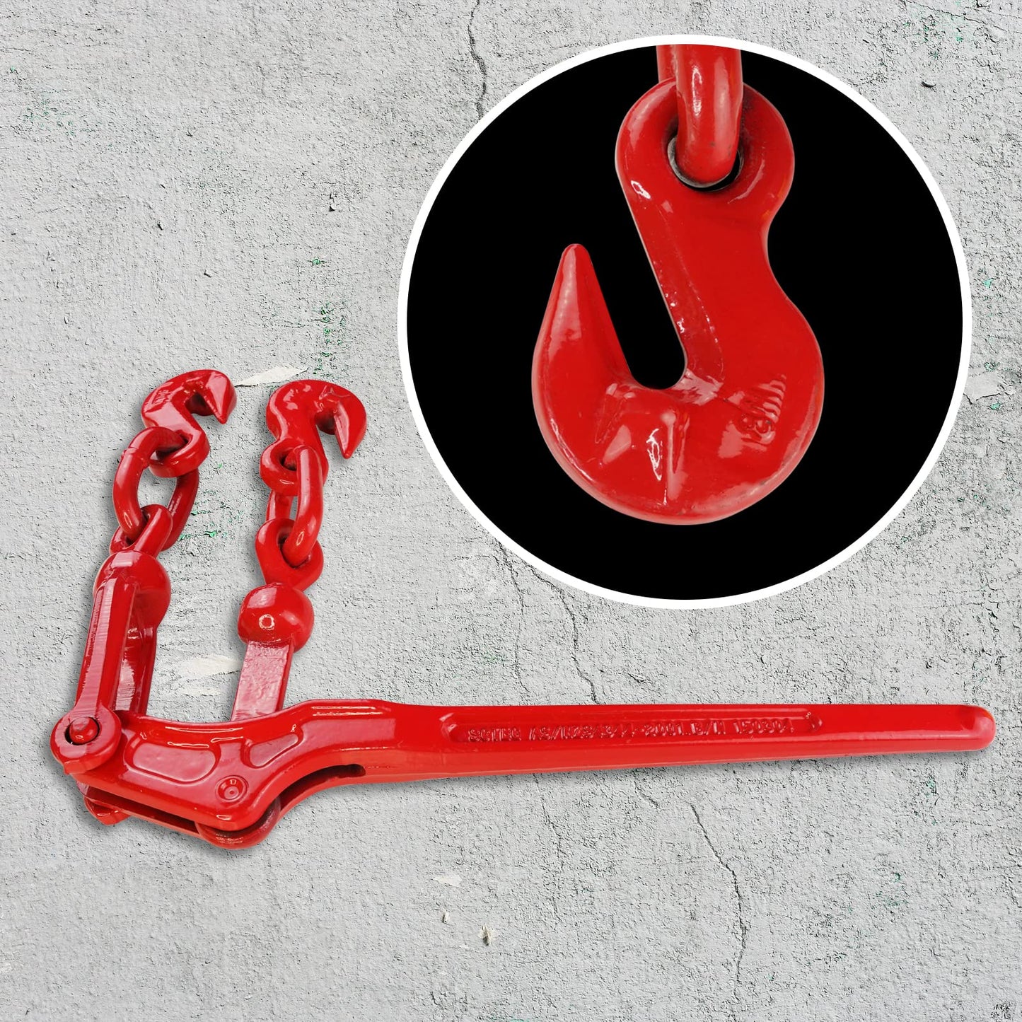 ENJ 4 Pack Lever Load Binder with 2 Grab Hooks, for 5/16 Or 3/8 Grade 70 Transport Chain, Lever Binder with 5,400 Pound Working Load Limit,