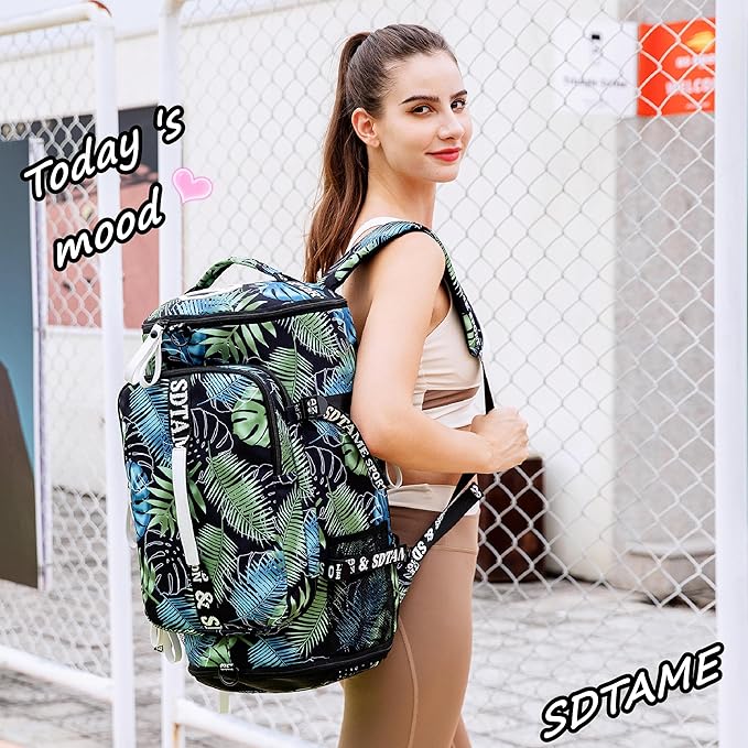 Gym Duffle Bag Backpack with Shoe Compartment,4 ways Travel Backpack for Women and Men,Multi-Functional Weekender bag with Waterproof Layer&Laptop Compartment for Fitness, Travel,Camping