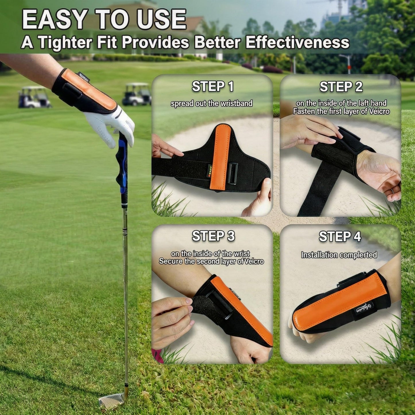 WENTCCION Golf Wrist Brace & Golf Swing Trainer Aid - Ambidextrous Hinge Training Support with Medical-Grade Splint, Post-Injury Recovery & Swing Correction for Men Women