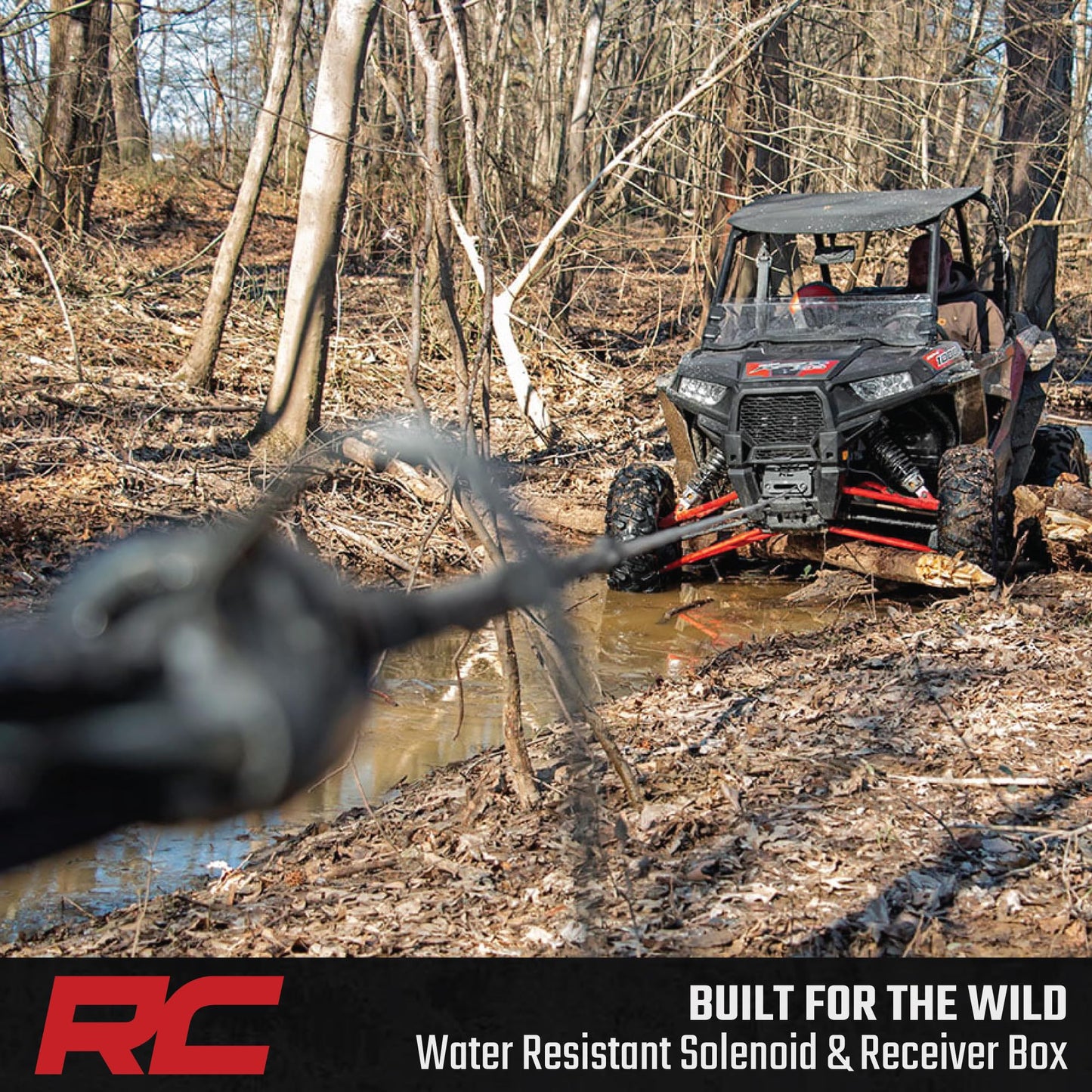 Rough Country 4,500 LB UTV/ATV Winch - ProSeries 1.4HP Electric Winch with 50 Ft Synthetic Rope, Remote, Waterproof 12V Off-Road Recovery System