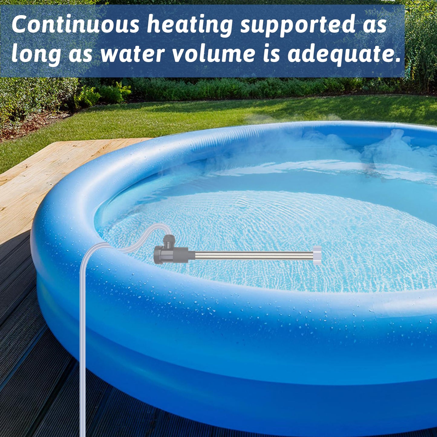XCLBTFDC 2000W Immersion Water Heater Portable Electric Hot Tub and Pool Submersible Water Heater with WiFi Timer and Auto Shut Off for Spa, above ground pool, Bathtub, Swimming pool and Baptistry