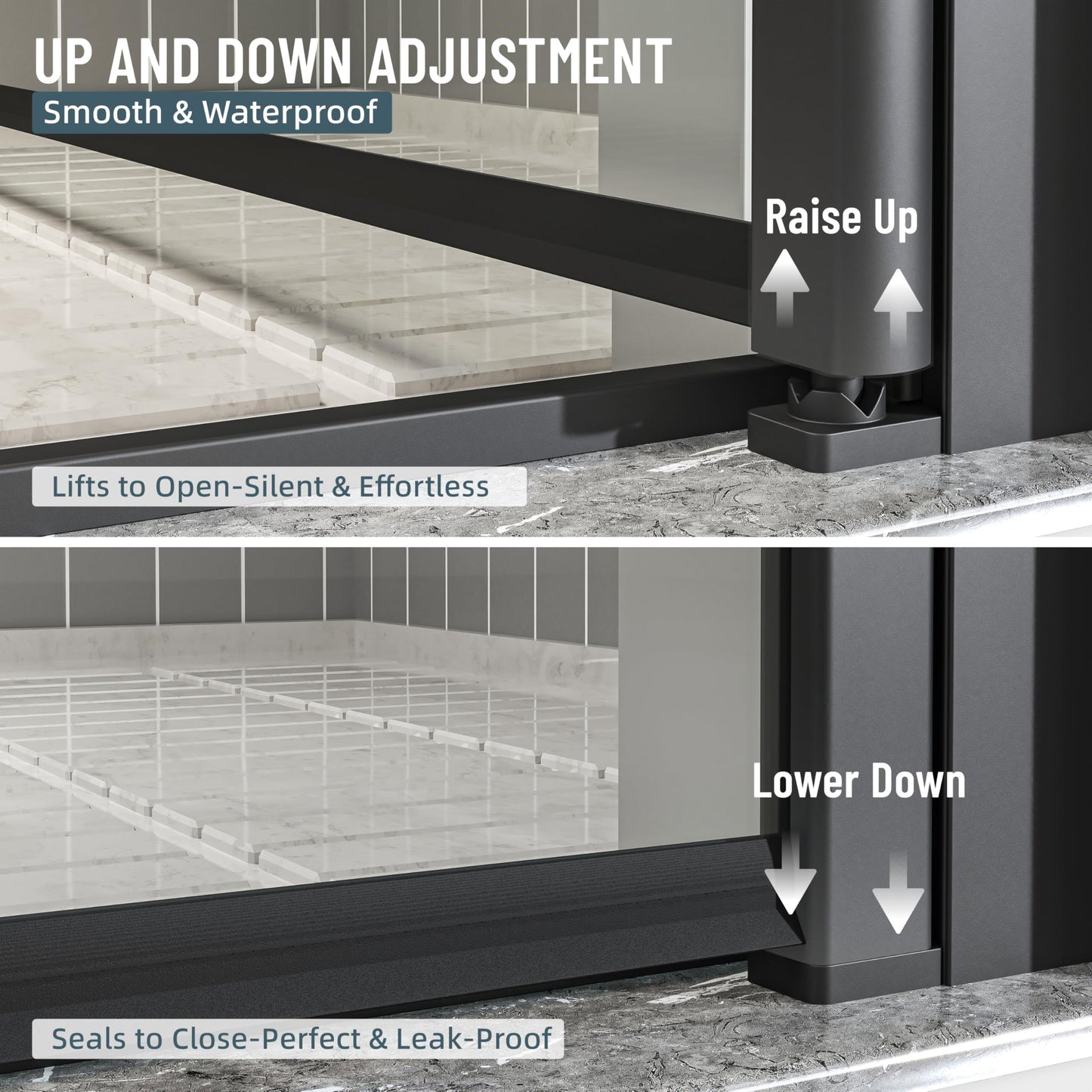 Hasipu 34.3-35" W X 72" H Pivot Shower Door - 1/4" Tempered Glass Shower Door, Matte Black, Reversible Installation for Bathroom