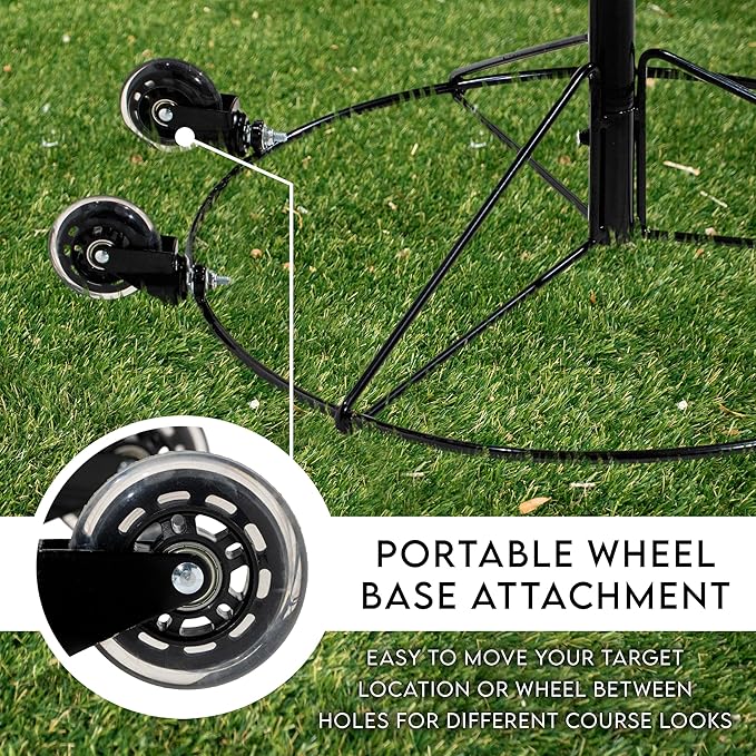 Franklin Sports Disc Golf Baskets - Portable Disc Golf Target with Chains Included - Disc Golf Basket Stand Equipment for Hole + Course Creation