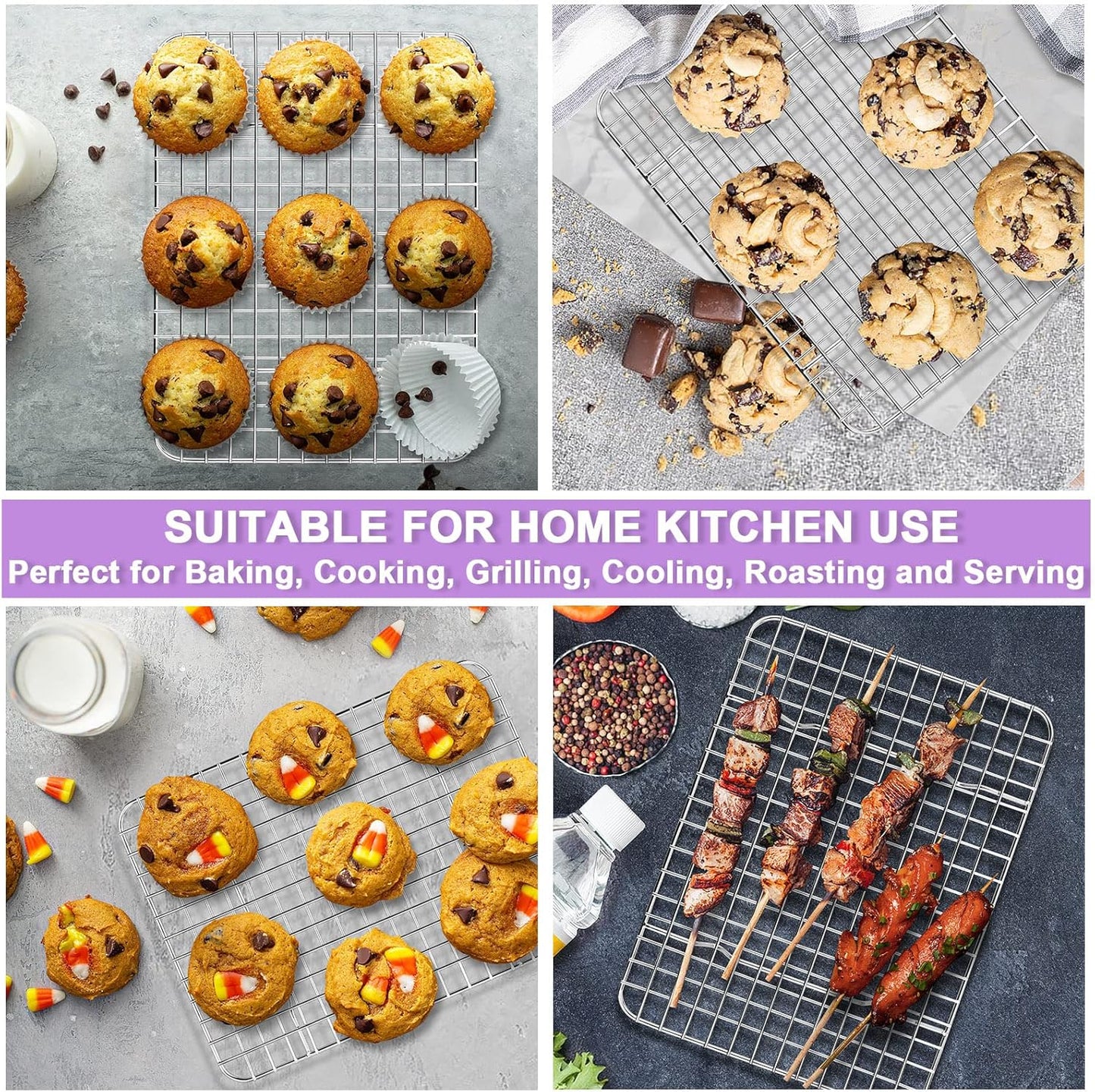 P&P CHEF Baking Oven Pan - Stainless Steel Sheet Tray with Wire Rack | Dishwasher Safe, 10.5 x 8 x 1 Inch