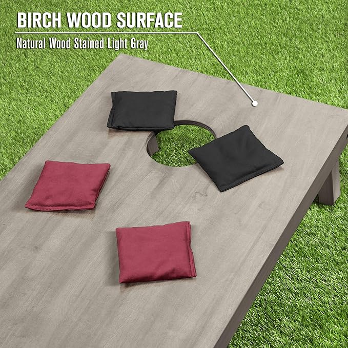 GoSports 4 ft x 2 ft Regulation Size Wooden Cornhole Boards Set - Includes Carrying Case and Bean Bags (Choose Your Colors) Over 100 Color Combinations