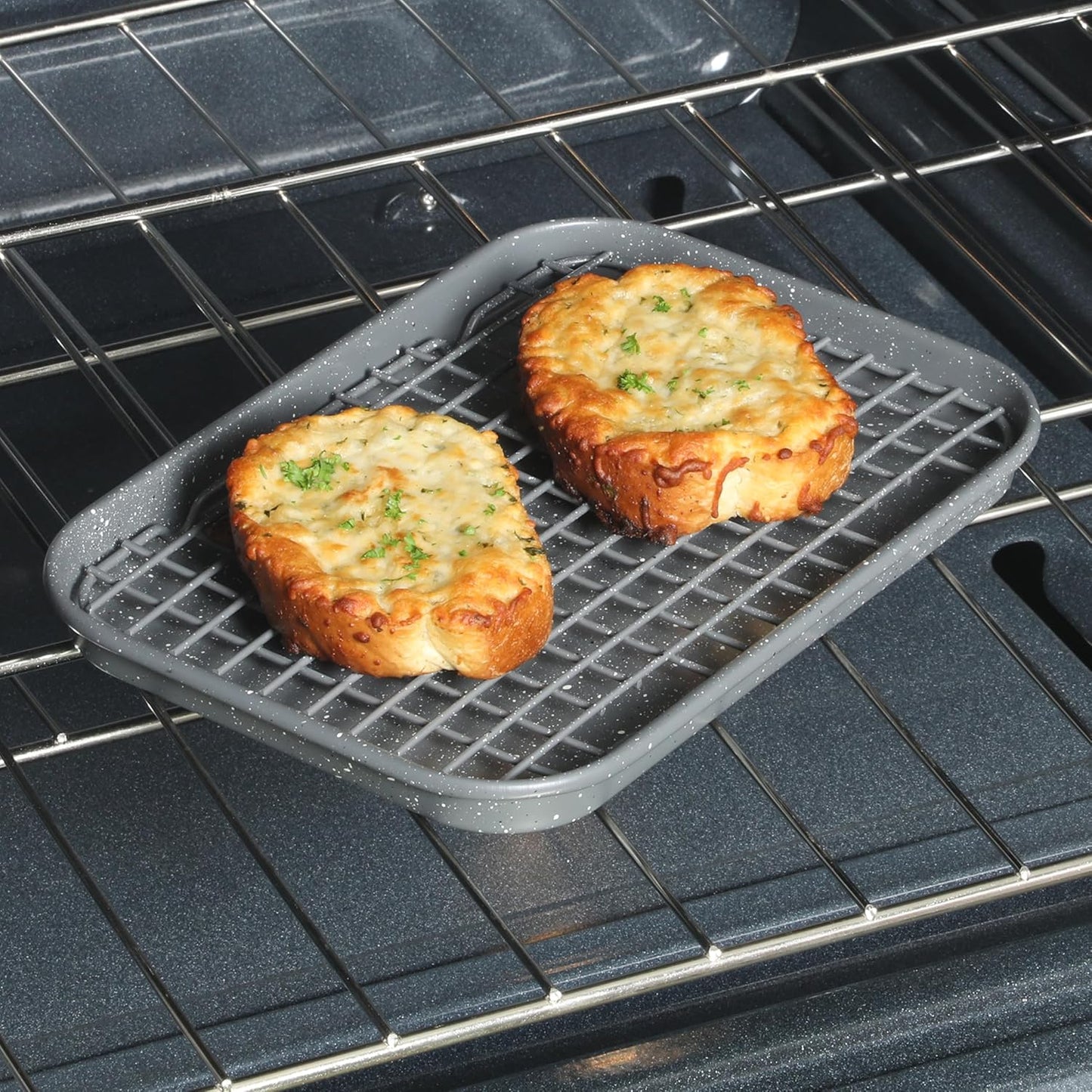 Oster Greystone Premium 4-Piece Carbon Steel Bakeware Set - PFOA-Free Non-Stick for Effortless Cooking