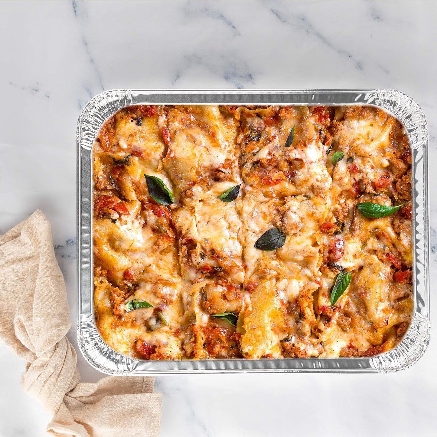 PLASTICPRO Disposable Aluminum Foil Pans - Half Size Deep Bakeware for Cakes & Lasagna | Pack of 10