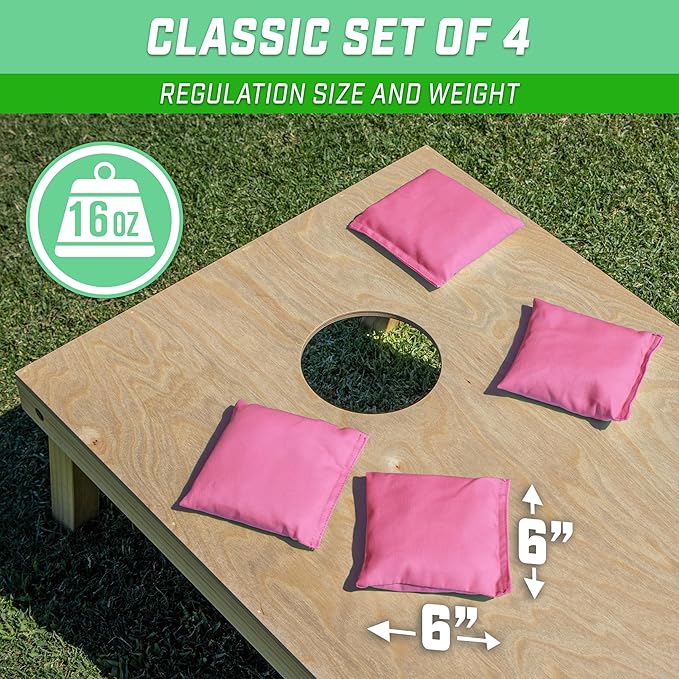 GoSports Classic Cornhole Bean Bags Set of 4-16 Colors Available - Regulation All Weather, Mix and Match