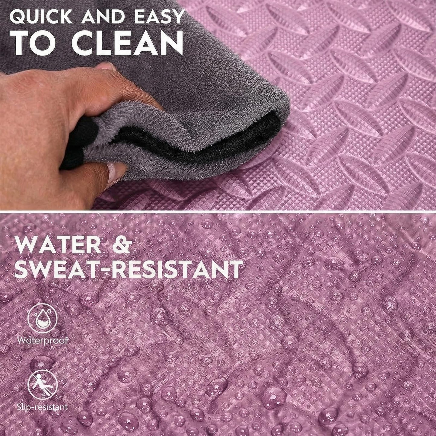 Haulcove Puzzle Exercise Mat, EVA Interlocking Foam Floor Tiles, Non-Slip, Protective, Water-Resistant Flooring for Home Gym & Workout Equipment, 12.6" x 12.6" x 0.4", 18 Sq Ft, 18 Tiles, Pink