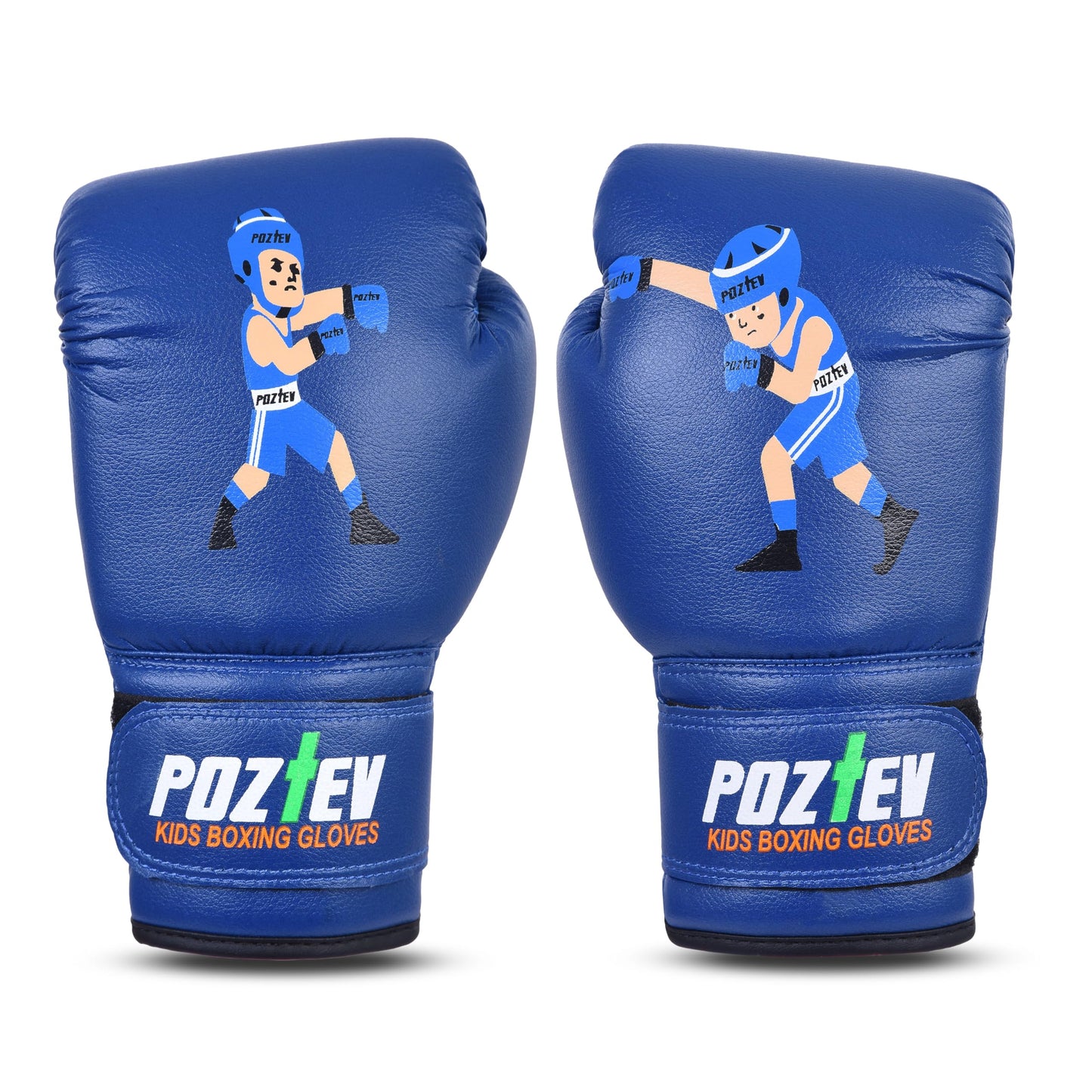 POZTEV Youth Boxing Gloves for Kids Ideal for Boxing, Kickboxing, Muay Thai, UFC, MMA - Beginner Junior Heavy Punching Bag Gloves for Children Sparring Training Martial Arts Mitts (Blue,6oz)