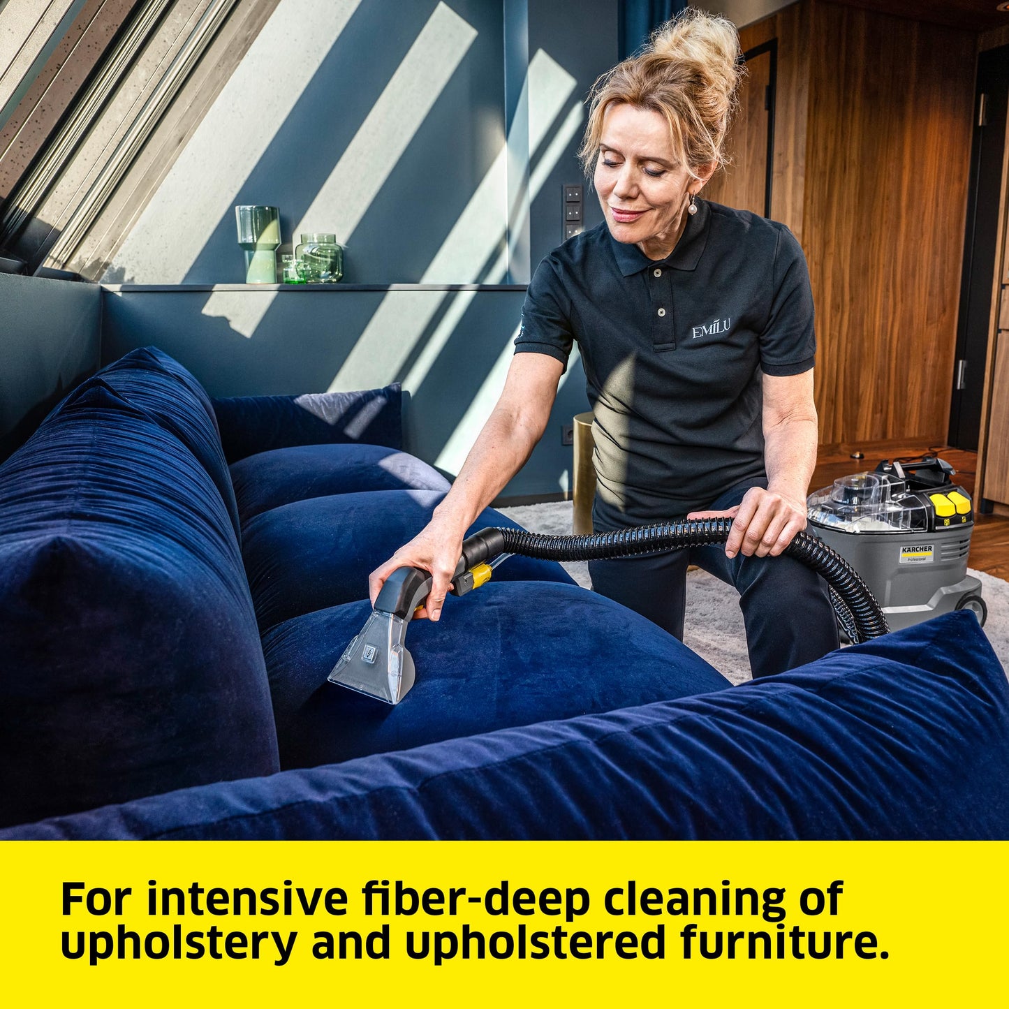 Kärcher Puzzi 8/1 C Commercial Carpet Extractor 12.5 PSI - Spot Cleaner, Stain Remover, Area Rugs, Car and Auto Detailing, Carpet and Upholstery Cleaner - Onboard Accessory Storage - 3.9 Gallon Tank