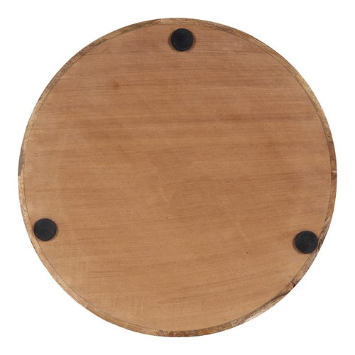 Kate and Laurel Ehrens Modern Wooden Tray, 15 inch Diameter, Natural and Black, Round Accent Tray for Farmhouse Decor