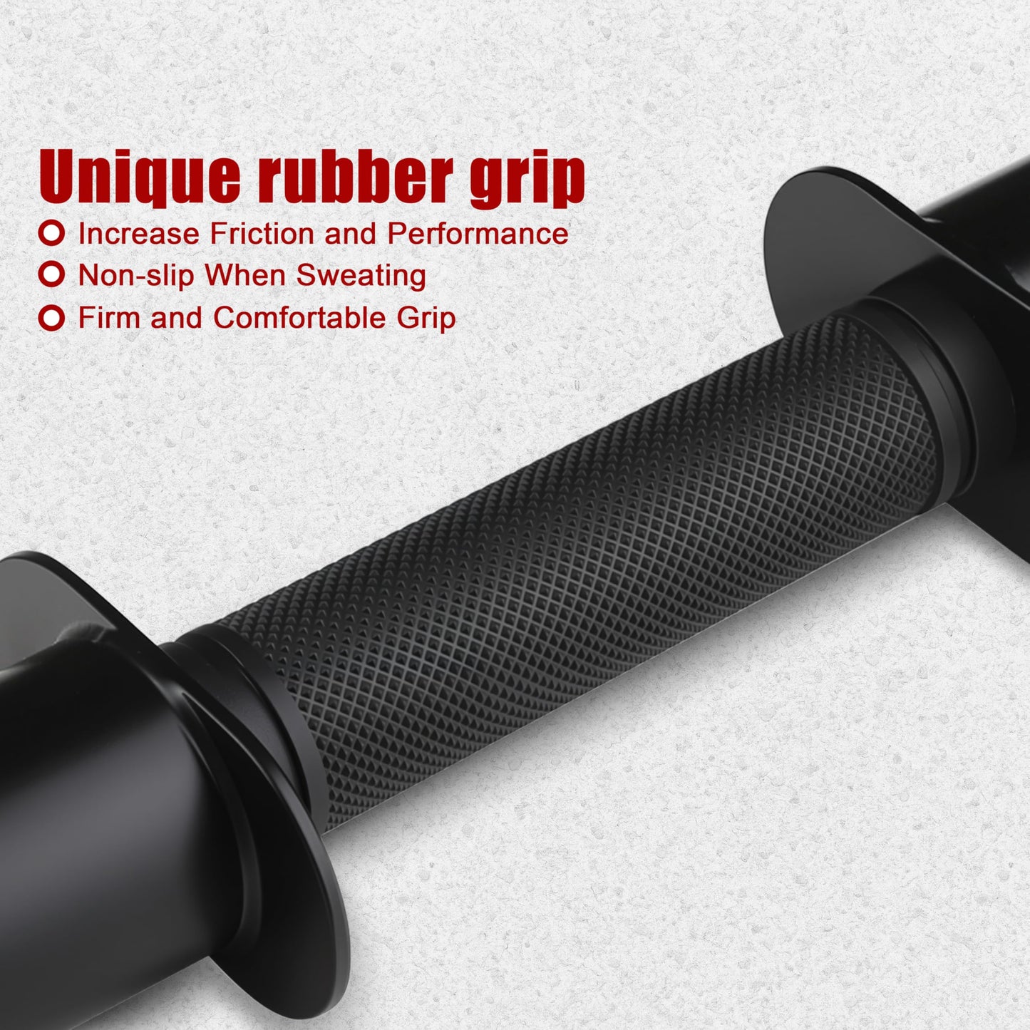 Pair of 16" Olympic Dumbbell Handles for 2-Inch Plates, Loadable Dumbbell Bars with Knurled Rubber Grips for Home Gym Strength Training