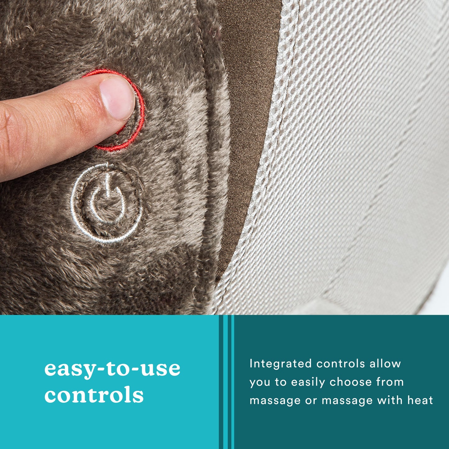 Homedics Shiatsu Back Massager with Heat, 3D Deep Tissue Massage Pillow for Neck & Shoulders, Electric Kneading Lumbar Massager Cushion for Upper & Lower Back Pain Relief, Portable Home Office Travel