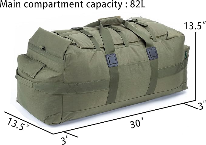Large Military Duffle Bag Backpack Tactical Field Gear Equipment Duffel Bag Army Deployment Bag 85L