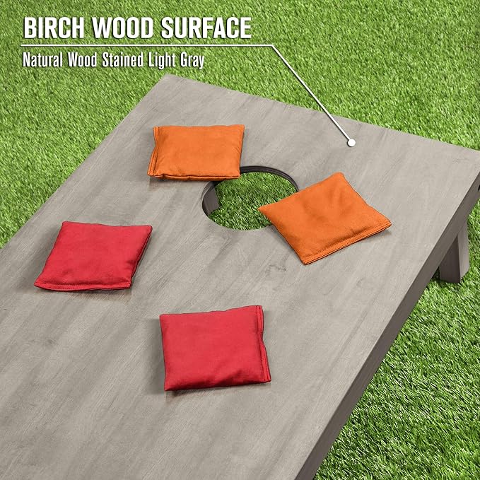 GoSports 4 ft x 2 ft Regulation Size Wooden Cornhole Boards Set - Includes Carrying Case and Bean Bags (Choose Your Colors) Over 100 Color Combinations