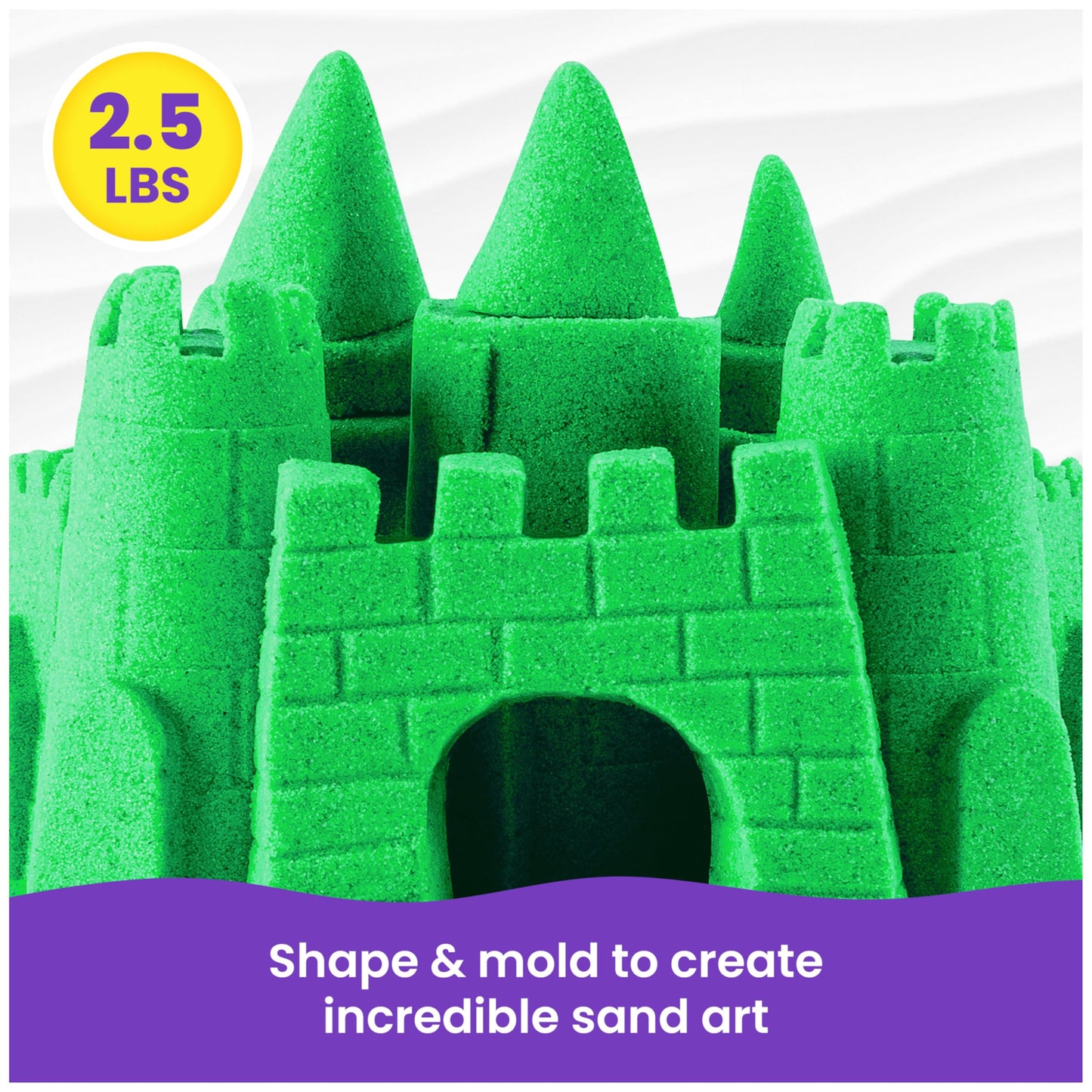 Kinetic Sand, 2.5lbs Green Play Sand, Amazon Exclusive, Moldable Sensory Toys for Kids, Resealable Bag (Packaging May Vary), for Ages 3 and up
