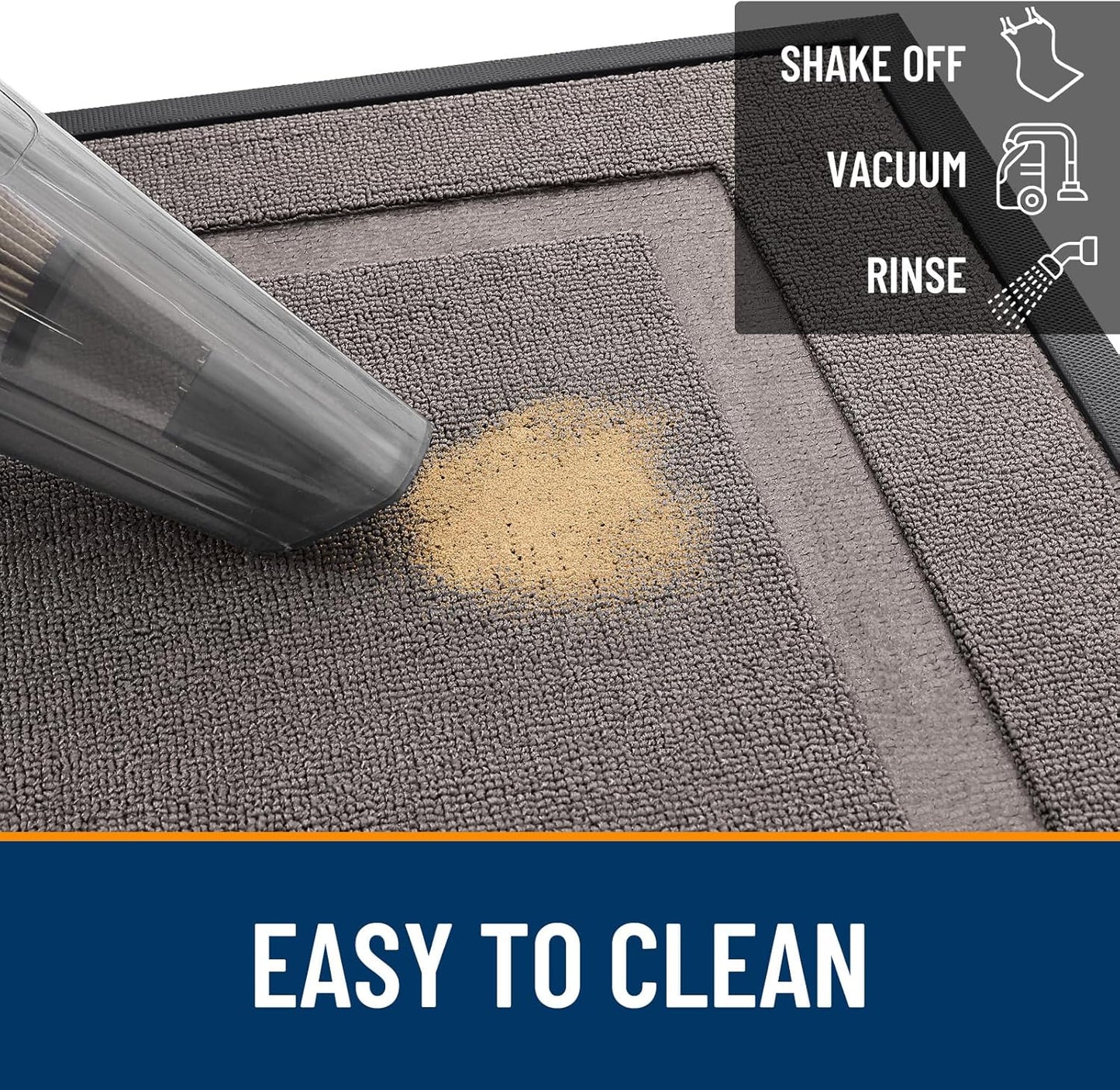 OLANLY Waterproof Front Door Mat - All-Season Indoor/Outdoor Doormat, Easy Clean, 33x21, Taupe