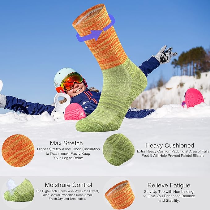 Ortis Ladies' Merino Wool Cushion Crew Socks for Women Outdoor Hiking Hike Trail Lightweight Gifts
