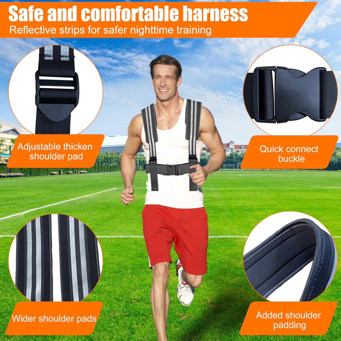 Weight Sled for Training - Heavy Duty Football Sled for Lineman, Adjustable Height Handle Push Pull Sled, Speed & Strength Training, Sled for Working Out, Ideal for Indoor & Outdoor Fitness