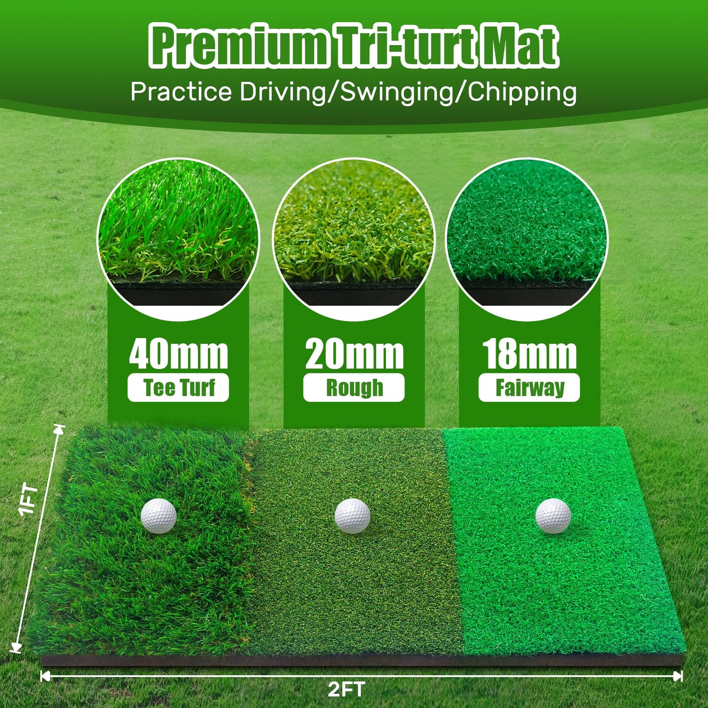 MFNMFN Golf Net with Practice Mat,Golf Hitting Aid Nets 10x7FT for Backyard Driving Chipping Training Swing,Gifts for Men Dad Him and Golfer