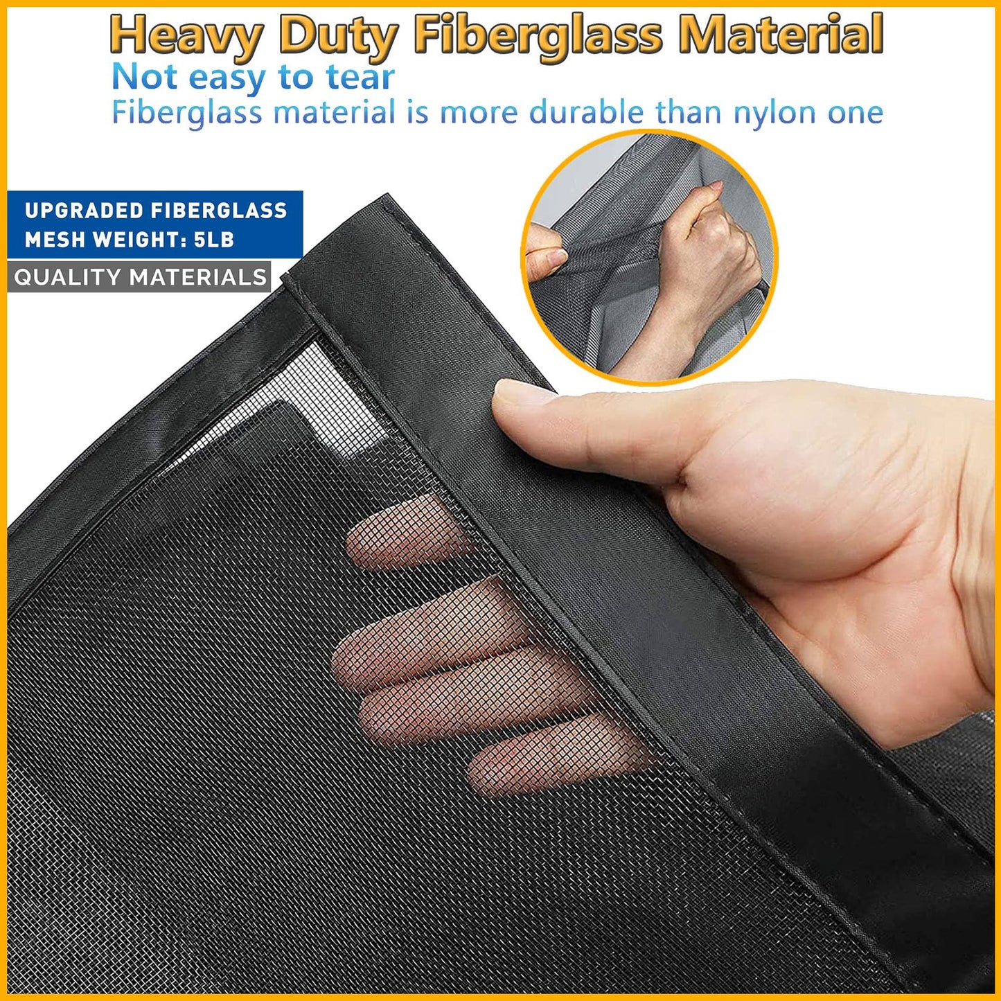 SANJINFON Magnetic Garage Door Net Screen Kit 20x9 FT - Heavy-Duty Fiberglass Mesh with Magnetic Closure for 2 or 3 Car Garage 20x9ft, Blocks Bugs & Enhances Privacy - Perfect for Porch Gym Barn Patio