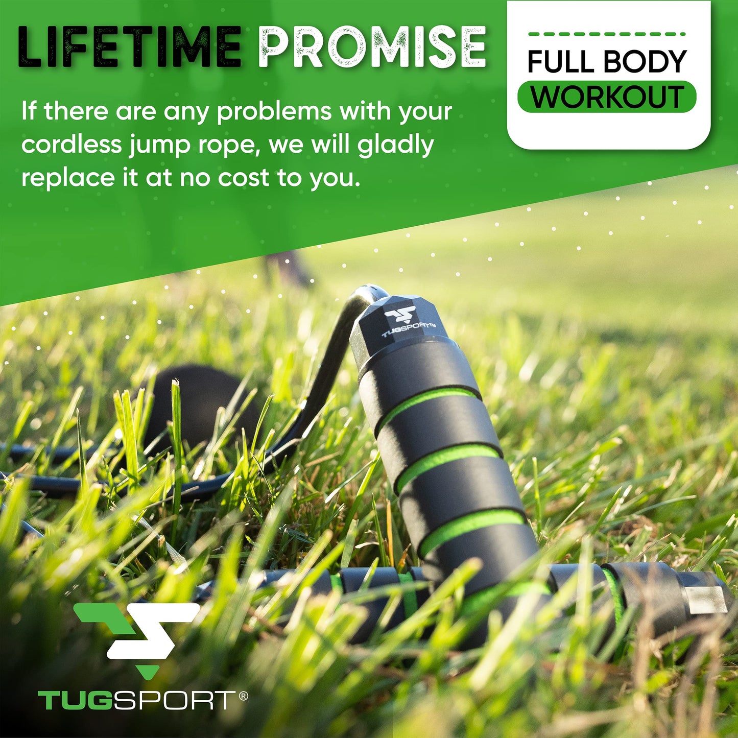 TugSport Bod Ropes Cordless Jump Rope Beachbody MBF - Adjustable Length Ropeless Jump Rope For Beachbody - Emulate Weighted Jumprope Indoors - Cordless Jumping Rope Great For Improving Fitness In Small Spaces