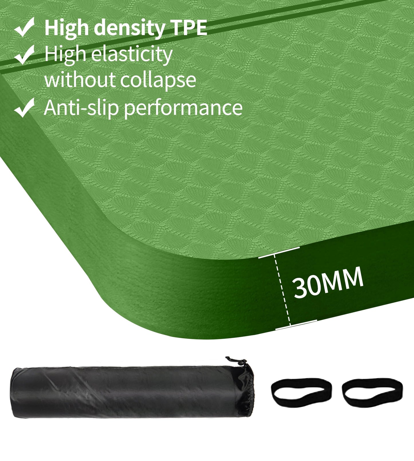 nuveti Large Exercise Mat - 15mm/20mm/30mm Thick Yoga Mat | Workout Mat for Fitness, Yoga, Pilates, Stretching & Floor Exercises for Women & Men with Free Carrying Bag