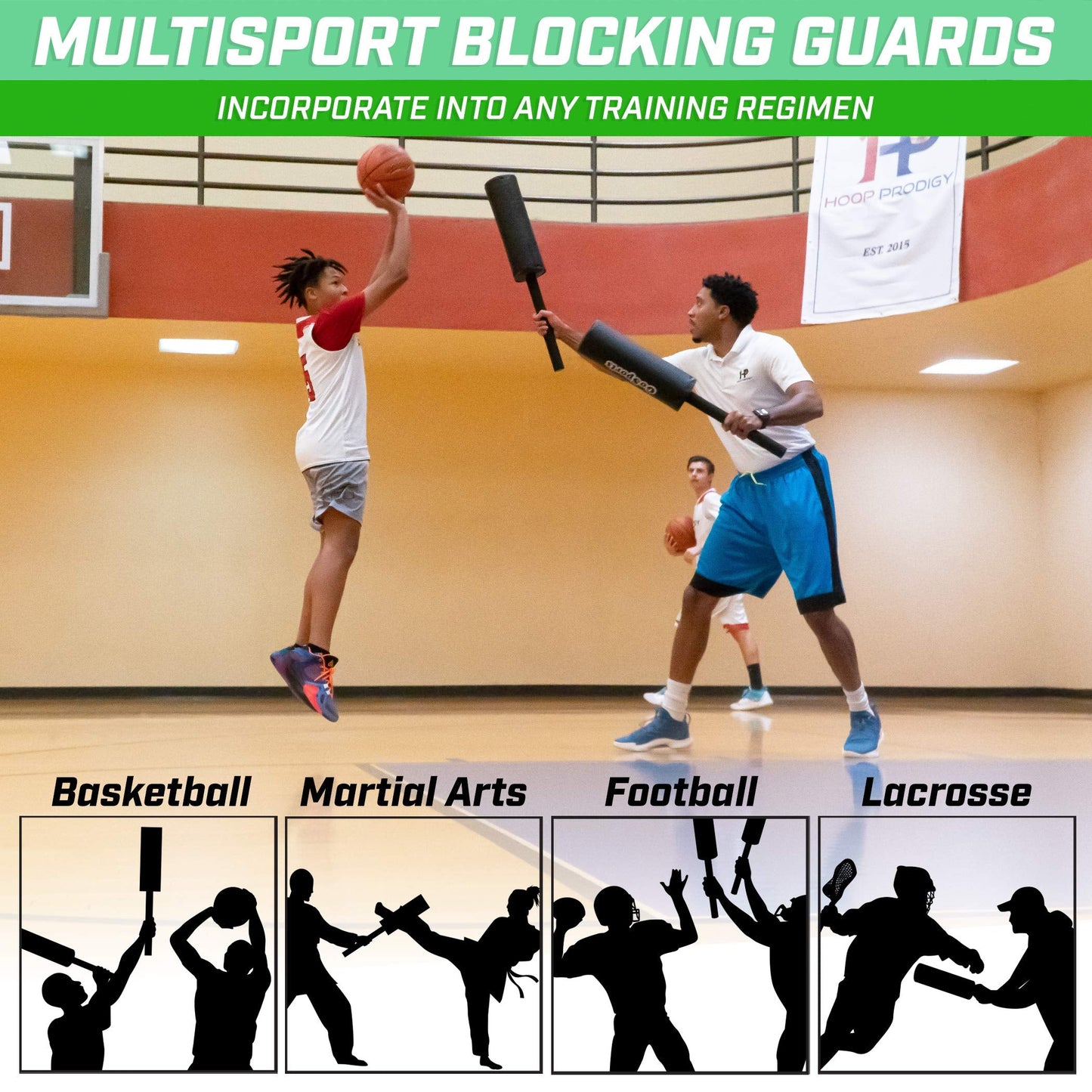 GoSports Padded Blocking Guards - 2 Pack, Great Defender Simulation for Martial Arts & Sports Training (Basketball, Football, Lacrosse, MMA and More)