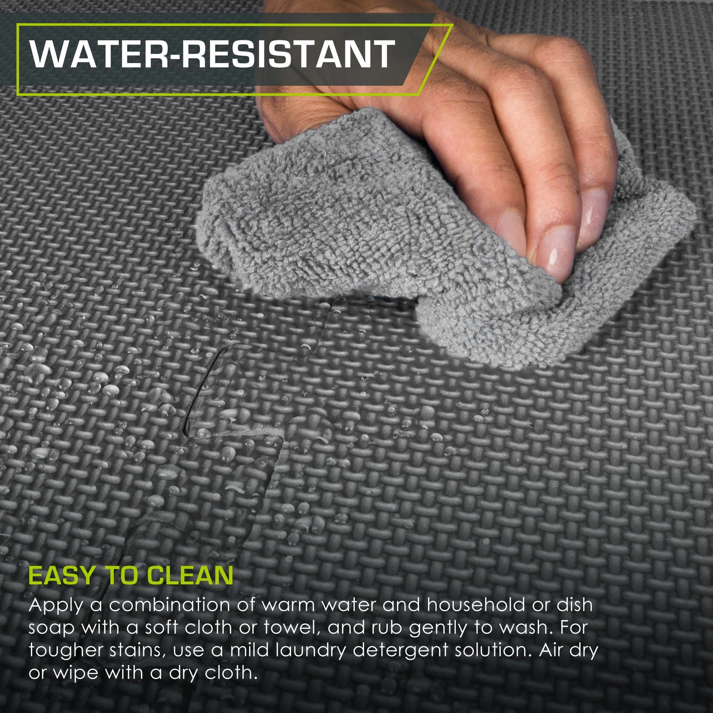 ProsourceFit Weaved Pattern Extra Thick Exercise Puzzle Mat 1-inch, EVA Foam Interlocking Tiles for Protective, Cushioned Flooring for Home and Gym Equipment; Grey, 72 SQ FT, 18 Tiles
