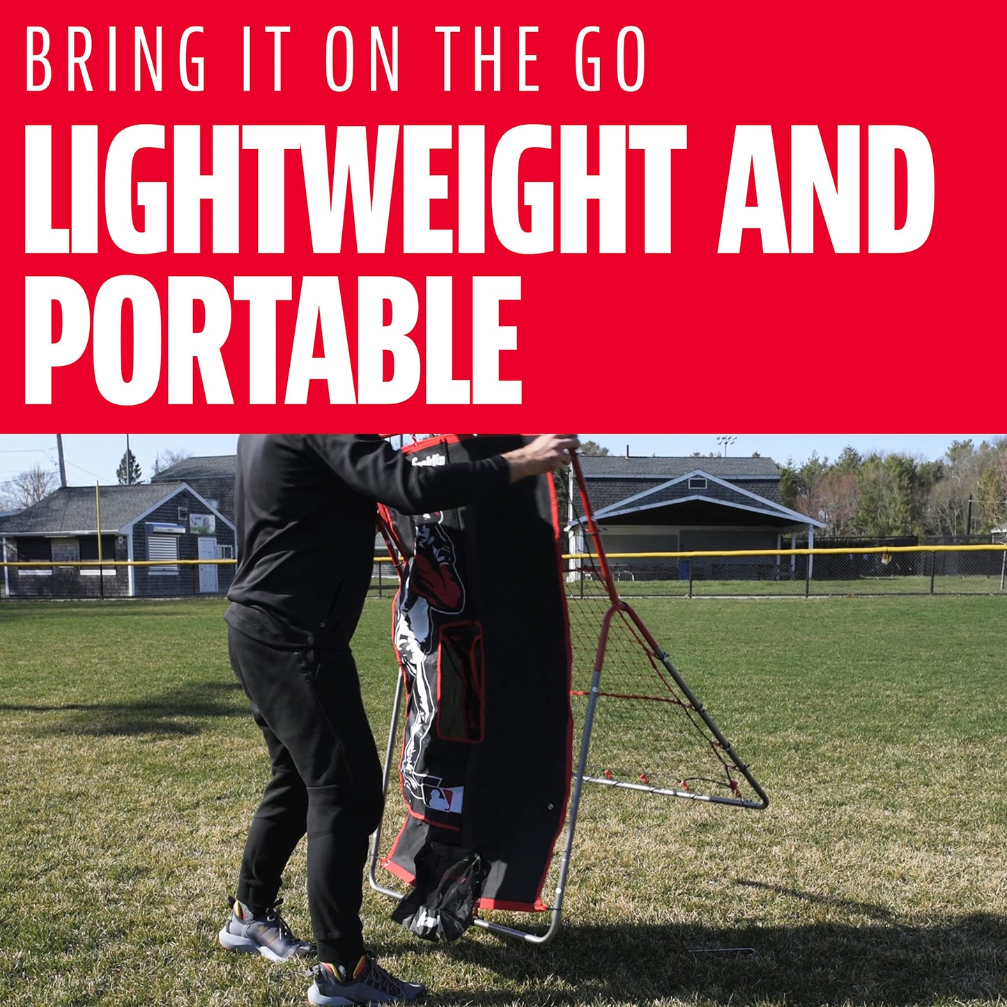 Franklin Sports Pitch Back Rebounder and Switch Hitter Pitching Target - 2 in 1 Return Trainer and Catcher Target - Perfect for Pitching, Fielding and Throwing Practice - 55 x 36 Inch